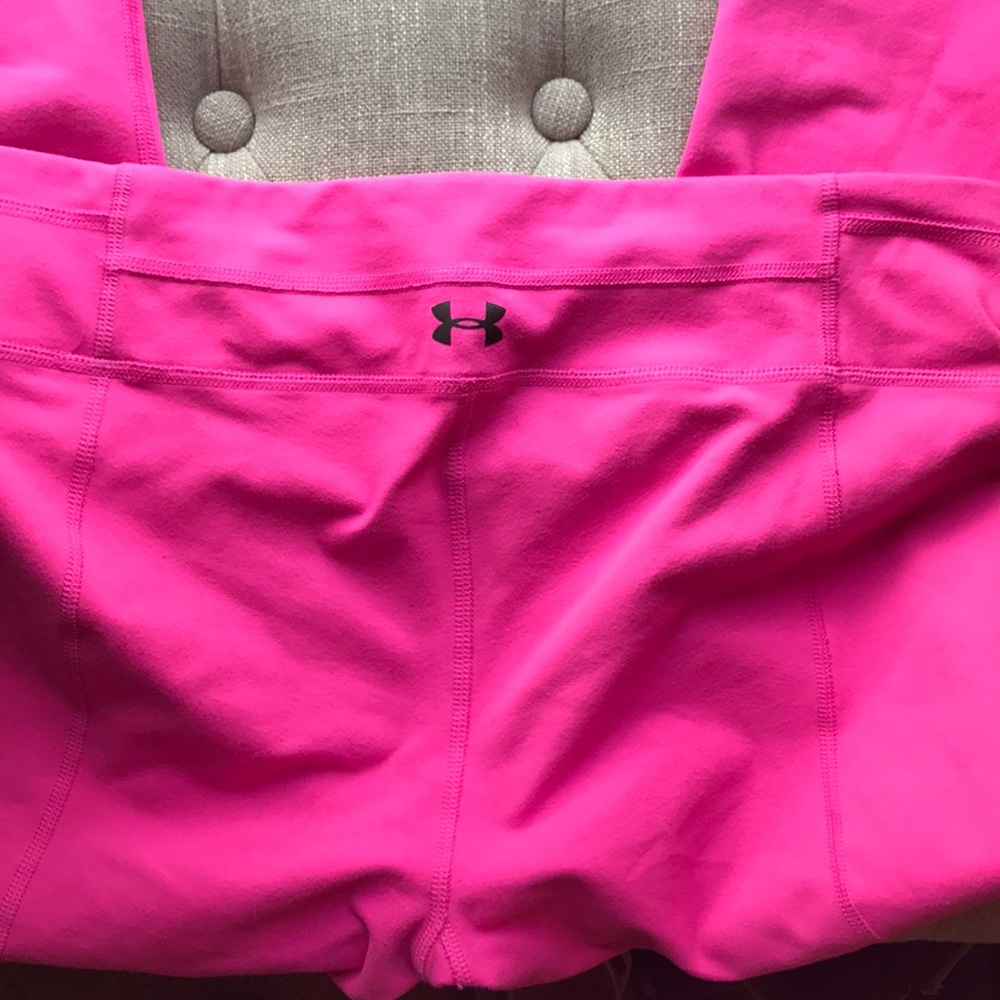 Under Armour Hot Pink Workout Pants Crops Medium - Picture 2 of 6
